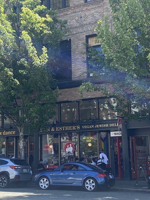 Vegan Deli Spotted Across the Street 👀  at Ben & Esther's Vegan Jewish Deli in Seattle