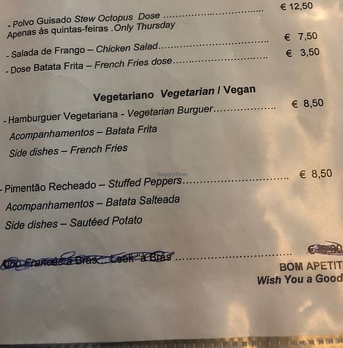 Vegan options  at Três Arcos in Sao Miguel