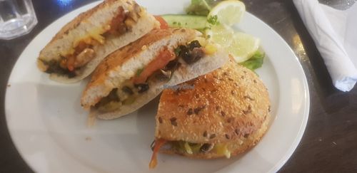 The spicy veg ciabatta (vg) at Grand Central Kitchen in Birmingham