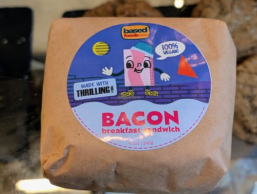 Vegan breakfast sammie at Fulcrum Coffee in Seattle