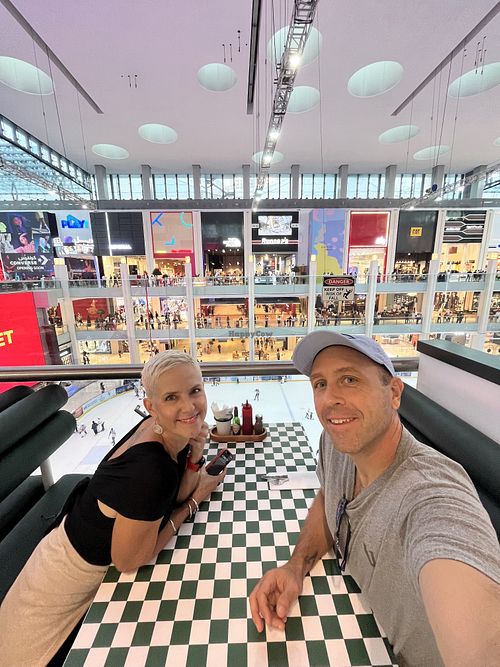 View to ice rink  at Neat Burger - Dubai Mall in Dubai