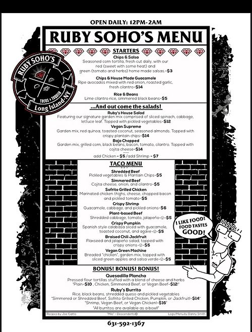 Ruby Soho's Lindenhurst New York Restaurant HappyCow