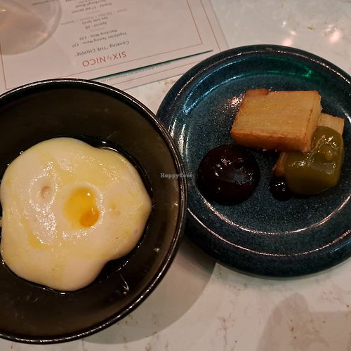 CHIPS & CHEESE
Engivita Espuma / Curry Oil & Emulsion / Salt & Vinegar Potato Terrine at Six by Nico in Glasgow