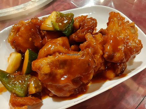 sweet and sour abalone mushroom at Qi Fu Healthy Park Vegetarian in Ipoh