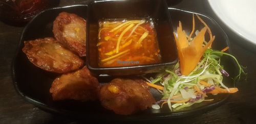 Deep fried sweetcorn fritters at Soul Vegan in Edinburgh