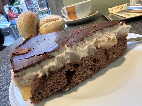 vegan pear cake  at Denns BioMarkt in Dresden