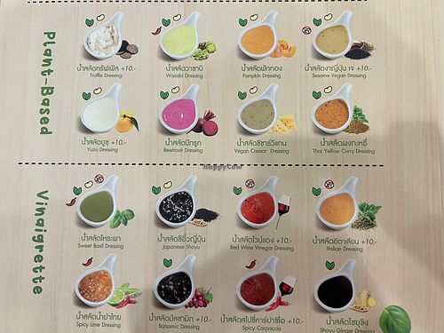 Salad dressing selections  at Salad Factory - The Promenade in Bangkok