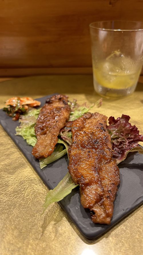 Soy meat  at Vegan Izakaya NIJIYA 虹屋 in Kyoto