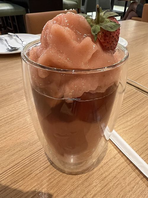Frozen strawberry tea  #Veganuary at Salad Factory - Crystal Park in Bangkok