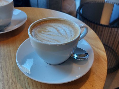 Cappuccino with oat milk at Agáta Rösterei & Café in Mannheim