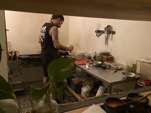 The master at work   at Herbívora in Oaxaca