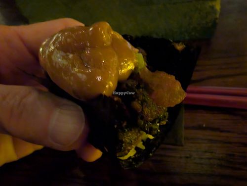 9 - Crispy Broccoli Taco - 
Crispy Broccoli, Peanut Sauce, Nuoc Cham
 at Omakaseed in New York City