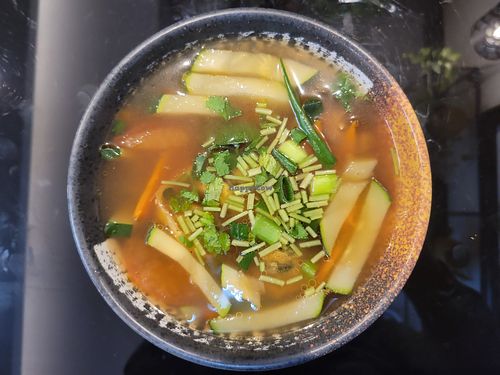 Vegan wonton soup at VEGE Kitchen in Warsaw