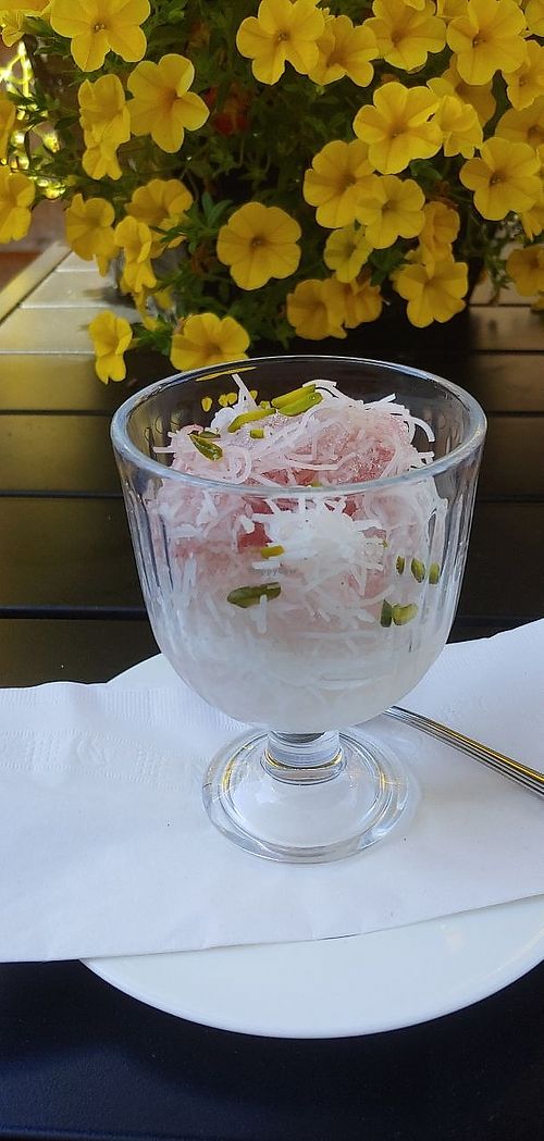 Falodeh (Persian Frozen Noodle Dessert) at Celeshmet in Vancouver