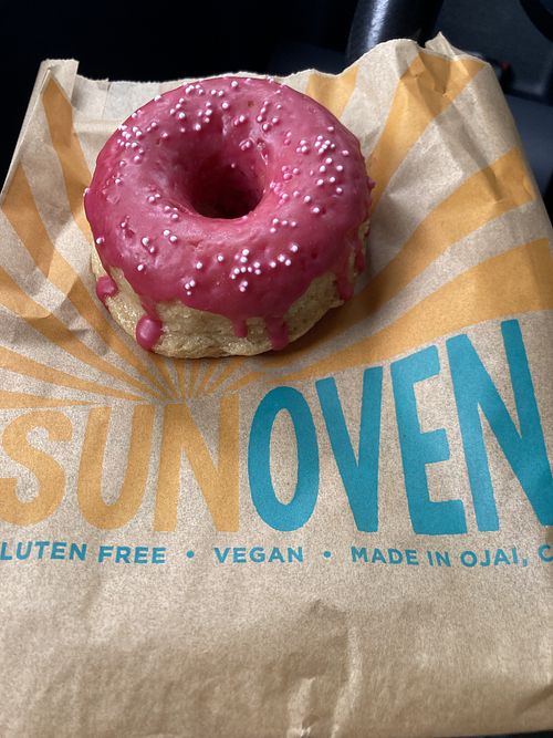 Pink (Vanilla) Donut  at SunOven Gluten Free Bakery in Ojai
