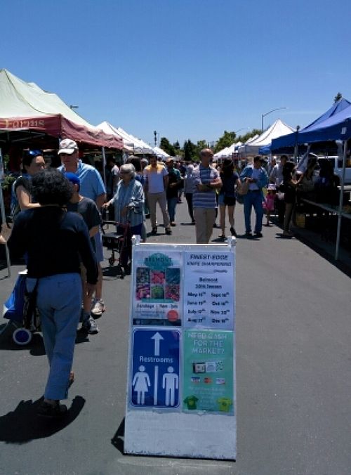 the market at Belmont Farmers' Market in Belmont
