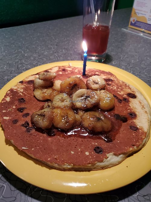 Gluten Free pancakes w/ caramelized bananas at The Friendly Toast in Portland