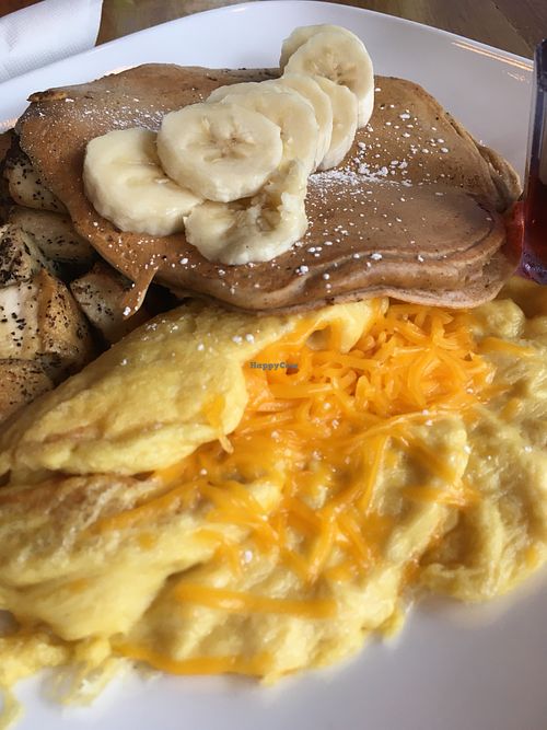 Vegan square breakfast with added vegan cheddar  at Square Cafe in Pittsburgh