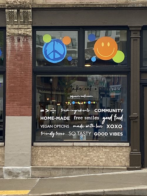 Side window  at Square Cafe in Pittsburgh