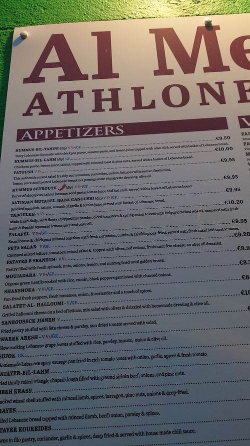  at Al Mezza in Athlone