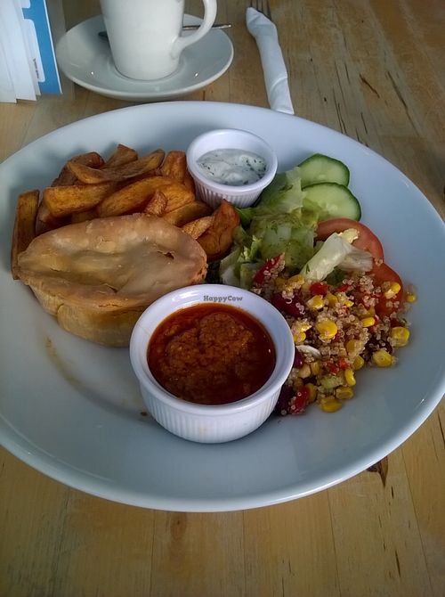 Curry pie from the lunch menu at Sky Apple Cafe in Newcastle Upon Tyne