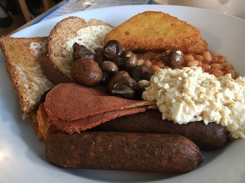 large vegan breakfast  at Sky Apple Cafe in Newcastle Upon Tyne