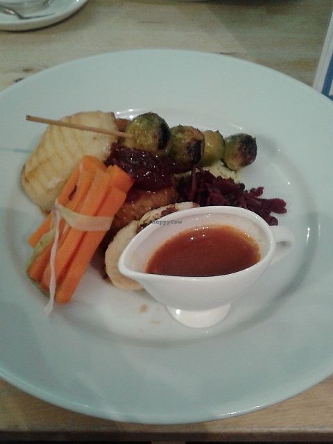 Vegan Christmas dinner platter at Sky Apple Cafe in Newcastle Upon Tyne