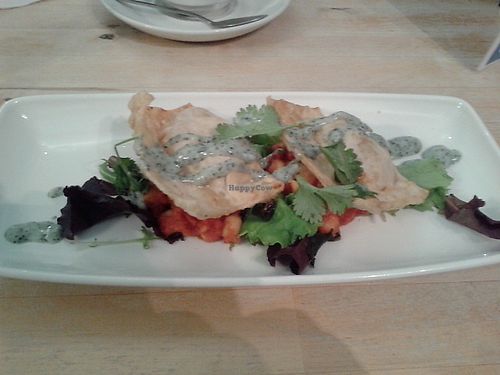 Leek and sweet potato bolani at Sky Apple Cafe in Newcastle Upon Tyne