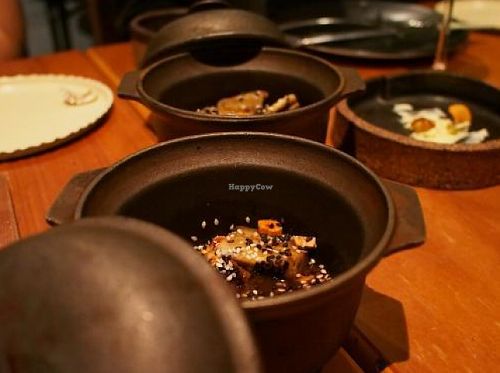 Eggplant hotpot in sesame miso at Ethos in Hobart