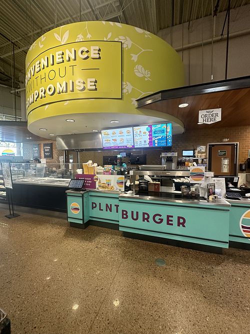 Counter inside WF  at PLNT Burger in Dedham