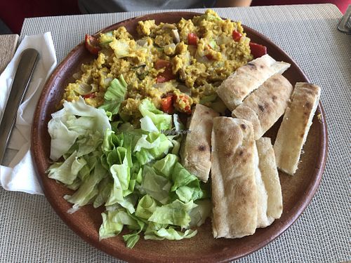 The scrambled chick pea egg option   at Vikasha Lounge  in Belgrade