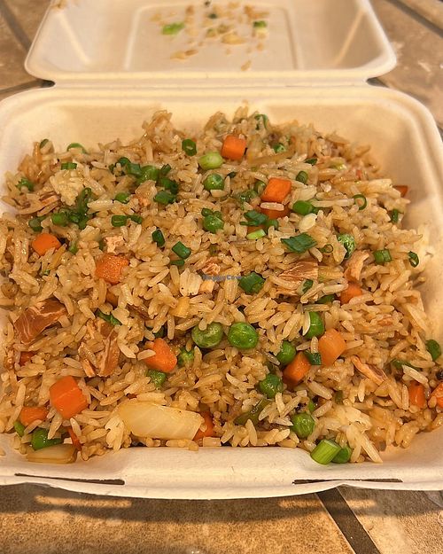 Bacon fried rice  at Vanlys Vegan Market and Eatery in Cypress