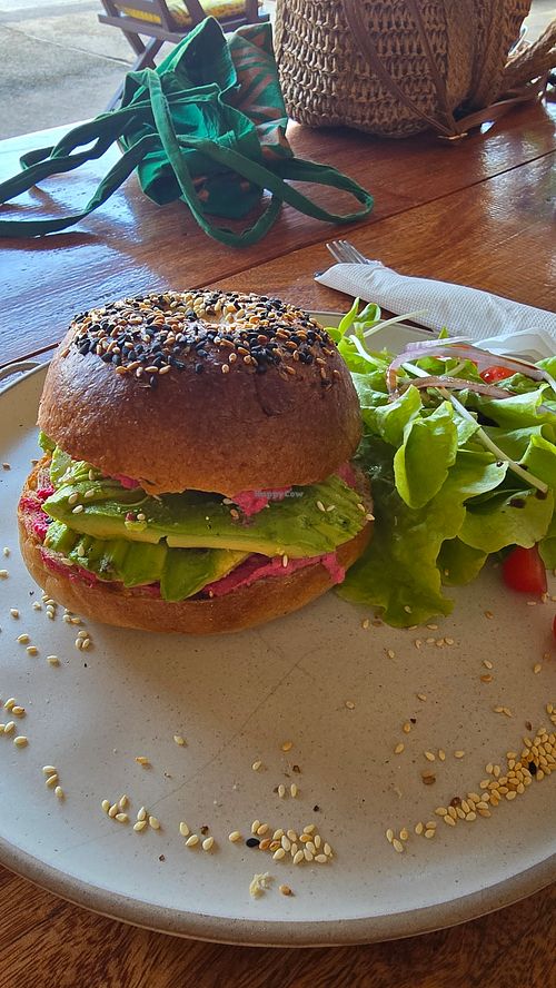 Hummus avo bagel at Lazy Bird in Koh Lanta