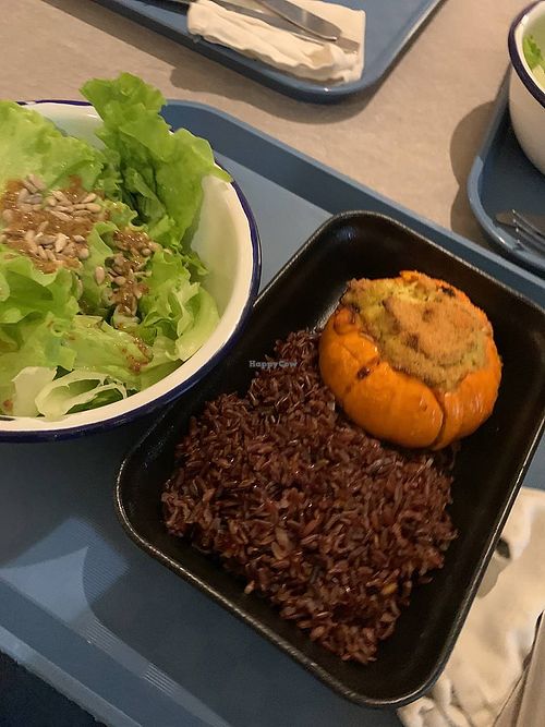 Riz sauvage, courge farcie au tofu at L'Impertinence in Grenoble