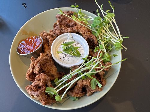salt and pepper oyster mushrooms at Revelstoke Kitchen & Cafe in Toronto