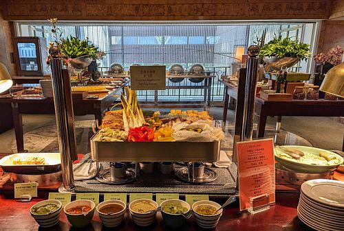 Vegetable "carving station" #Veganuary at Cha Lounge in Taipei