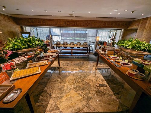 The buffet is huge! at Cha Lounge in Taipei