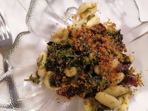 Gnocchetti fatti a mano con cime di rapa, pomodorini secchi e sbriciolata di pane at All'Antica Tavola in Pontecagnano