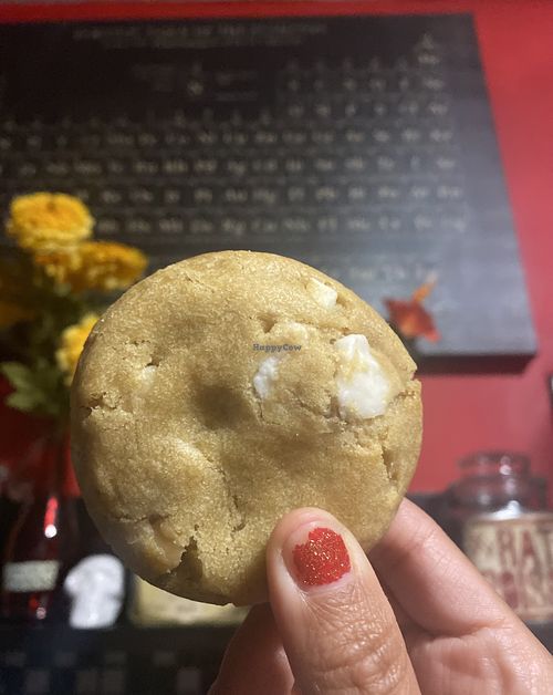 Vegan White Chocolate Macadamia 🤪 Devoured at Home  at BAM! Cookies & Bake Shop in Fremont