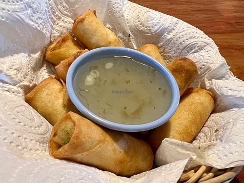 Jay (vegan) vegetable spring rolls at Sala Cafe - ศาลากาแฟ in Chiang Mai