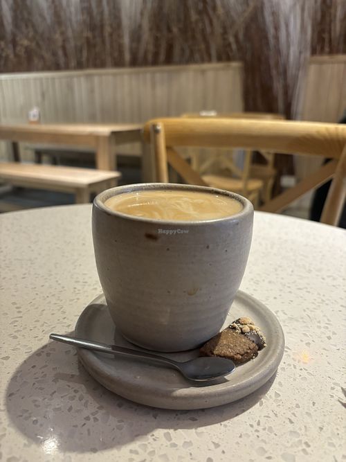 Latte w coconut milk  at Nueza in Buenos Aires