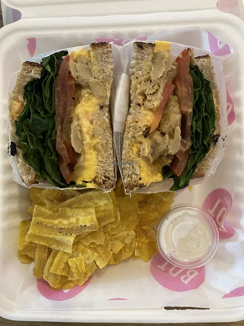 “Chicken” sandwich  at BDT Brunch Burgers & Beyond in Bocas Del Toro