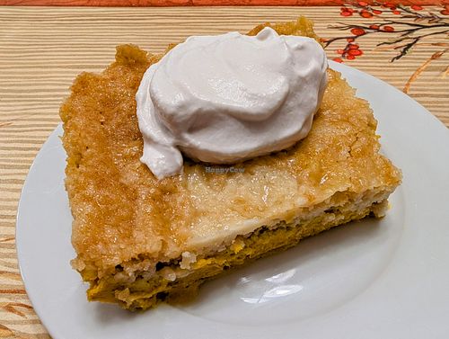 Pumpkin Cobbler (vegan whipped cream made and added by me!) at Azalea's Bakery in Boise
