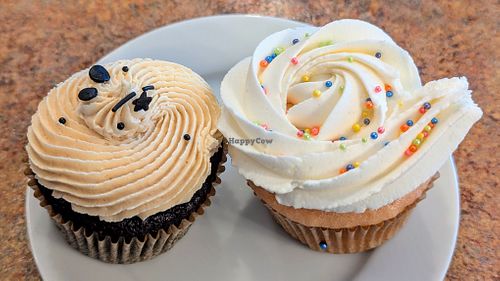 Chocolate Peanut Butter and Strawberry Almond Cupcakes at Azalea's Bakery in Boise