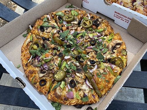 Curry Veggie Delight Pizza at Curry Pizza House in San Jose