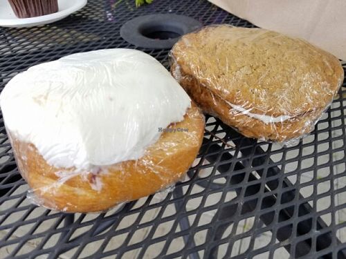 cinnamon role and oatmeal pie cookie at Capital City Bakery in Austin