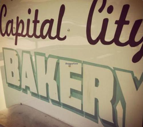 Sign on the food truck. at Capital City Bakery in Austin