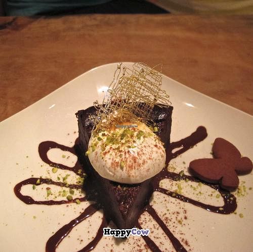 Chocolate cake at Morpho Cafe in Kyoto