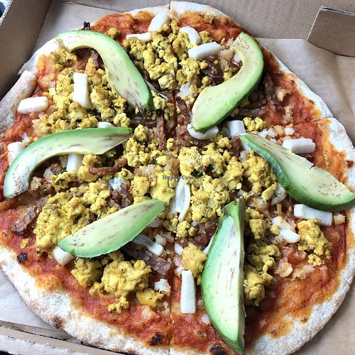 Breakfast Pizza at Real Food Daily - Pasadena in Pasadena