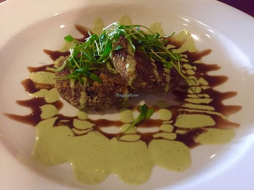 Curry Cakes  at Real Food Daily - Pasadena in Pasadena